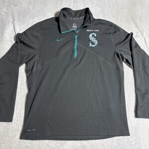 Seattle Mariners Nike (Medical Staff) 1/4 Pullover MLB Men's Large Dri Fit Gray